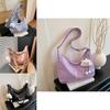 Simple Solid Color Letter Decoration Women Casual Shoulder Bag With Pendant For Casual Outings