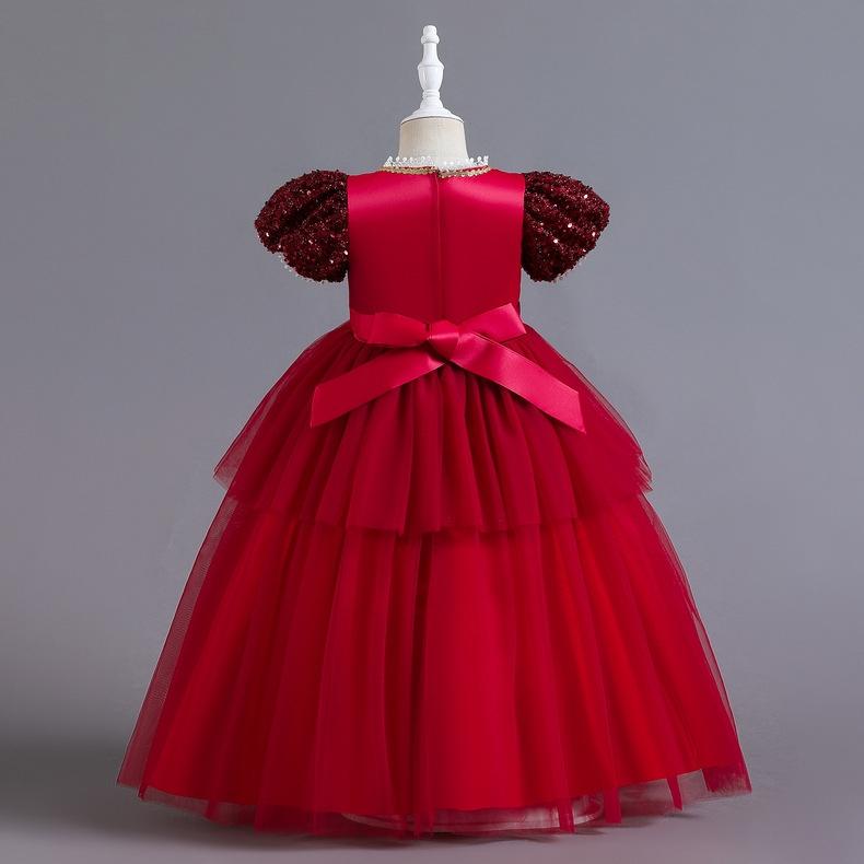 Dívčí šaty princezna Puffy Mesh Sukně Večerní šaty Dlouhé šaty