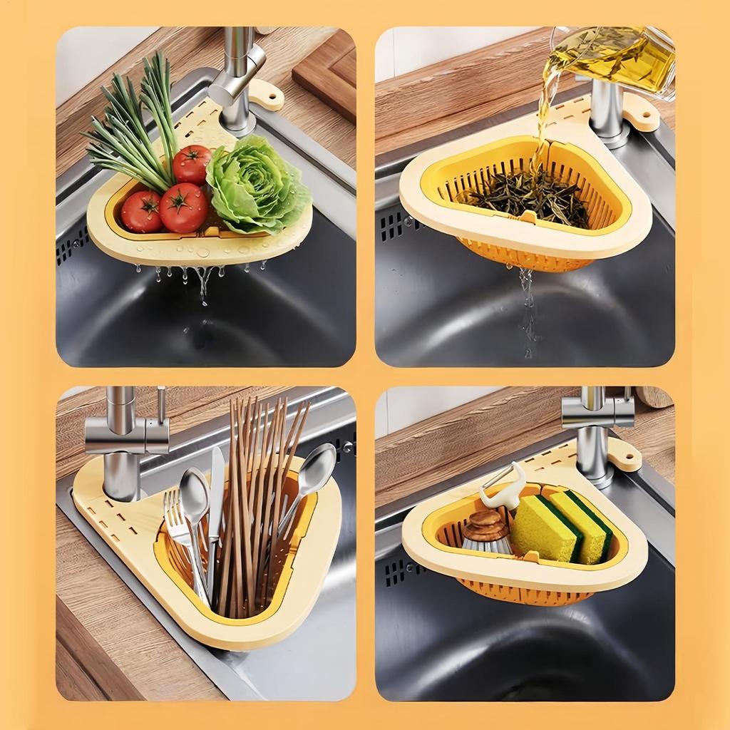 Sink Strainer Basket Hanging Sink Draining Basket Openable Bottom Cover Detachable Kitchen Garbage Filter Food Residues Filter