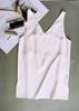 Tri-Color Double-Layer Silk V-Neck Geometric Vest with Double Straps