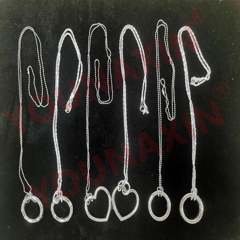 Child Magician Magic Tricks Magic Props Magic Toys Silver Color Bead Chain Ring Round Heart-shaped Necklace Birthday Gift Valentine's Day Gift