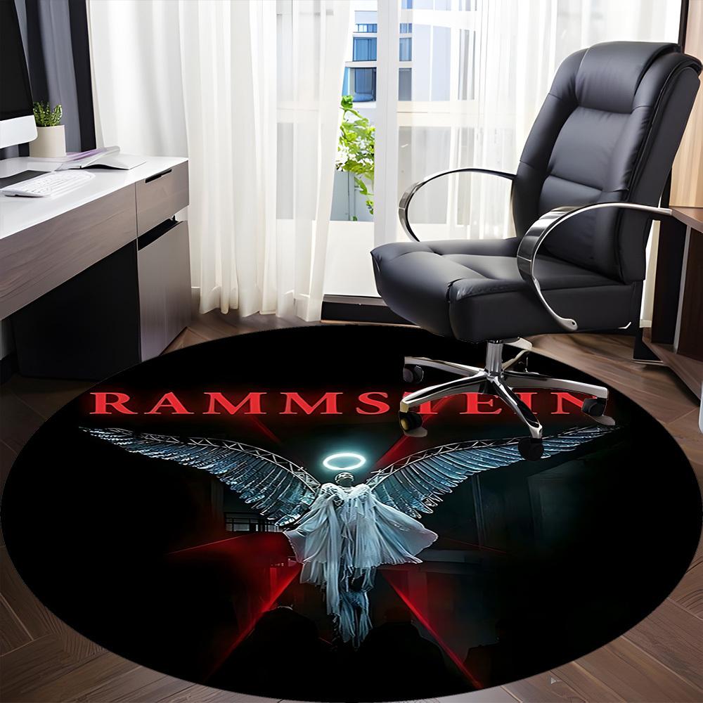 1PC Rammstein Angel Wings Office Round Rug, Non-slip, Soft and Durable Office Rug for Interior Decoration, Perfect for Office,yy250915006