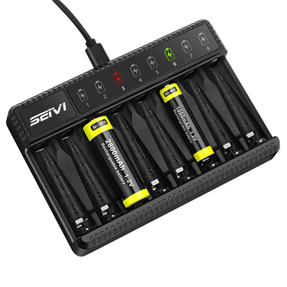 Durable Rechargeable Portable Intelligent Battery Charger 8 Slot Fast Charging Dock Adapter
