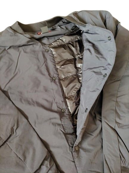 NANGA Soft Down and Unisex Lightweight Outerwear 2025 No-Collar Cardigan, Black, Men's Women's Jacket, (JP, Alphabet, XL, BLACK)