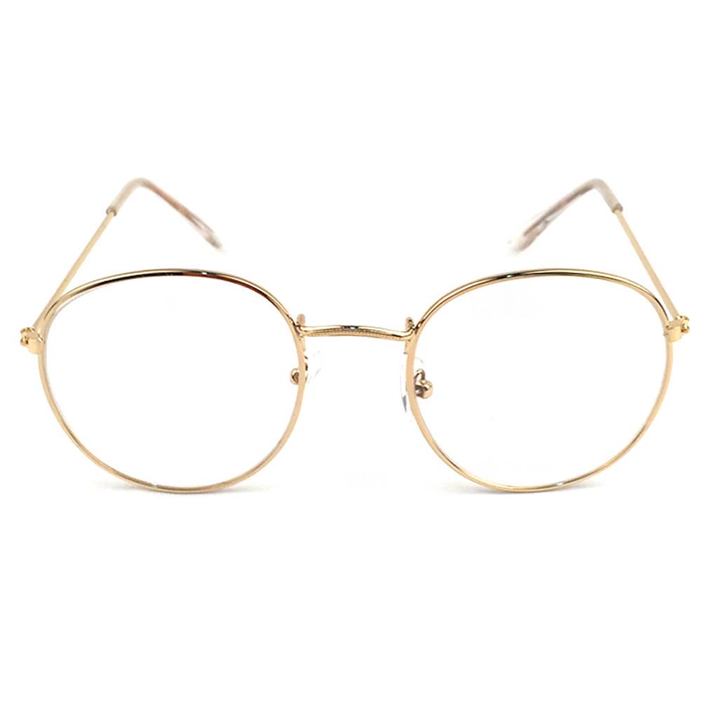 Vintage Runde Brille Metallrahmen Brille Retro Brille Klare Gläser Brillen