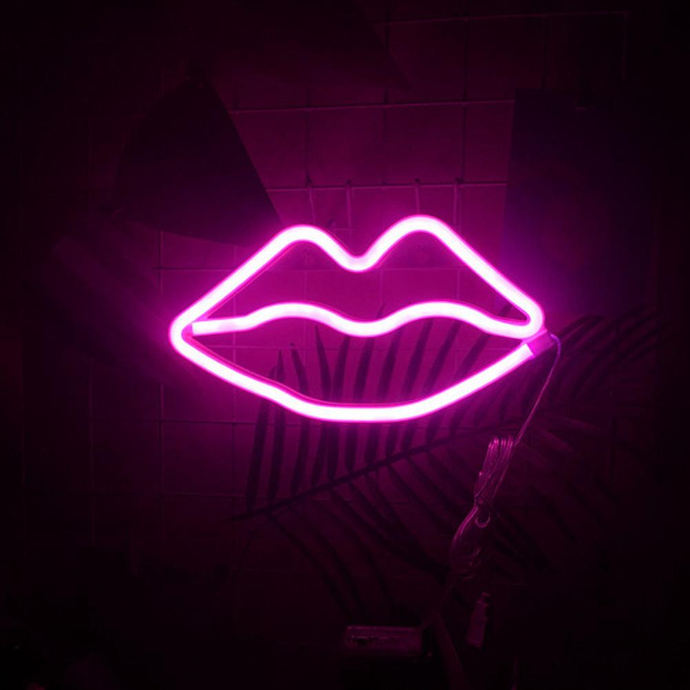 Cute Lip Shape LED Light Birthday Wedding Party Bedroom Valentine s Day Decoration Ornament