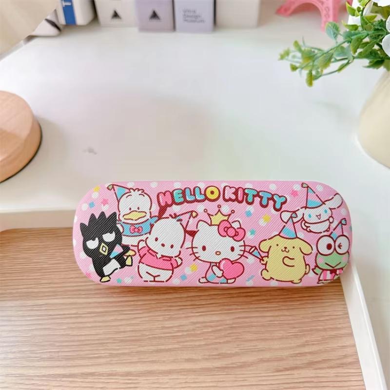 MINISO Disney Stitch Glasses Storage Box Cute Cartoon Sanrio Hello Kitty Student Glasses Sunglasses Protective Box Student Gifts