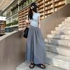 Retro Women's A-Line Midi Skirt - College Style, Versatile & Loose, Perfect for Summer