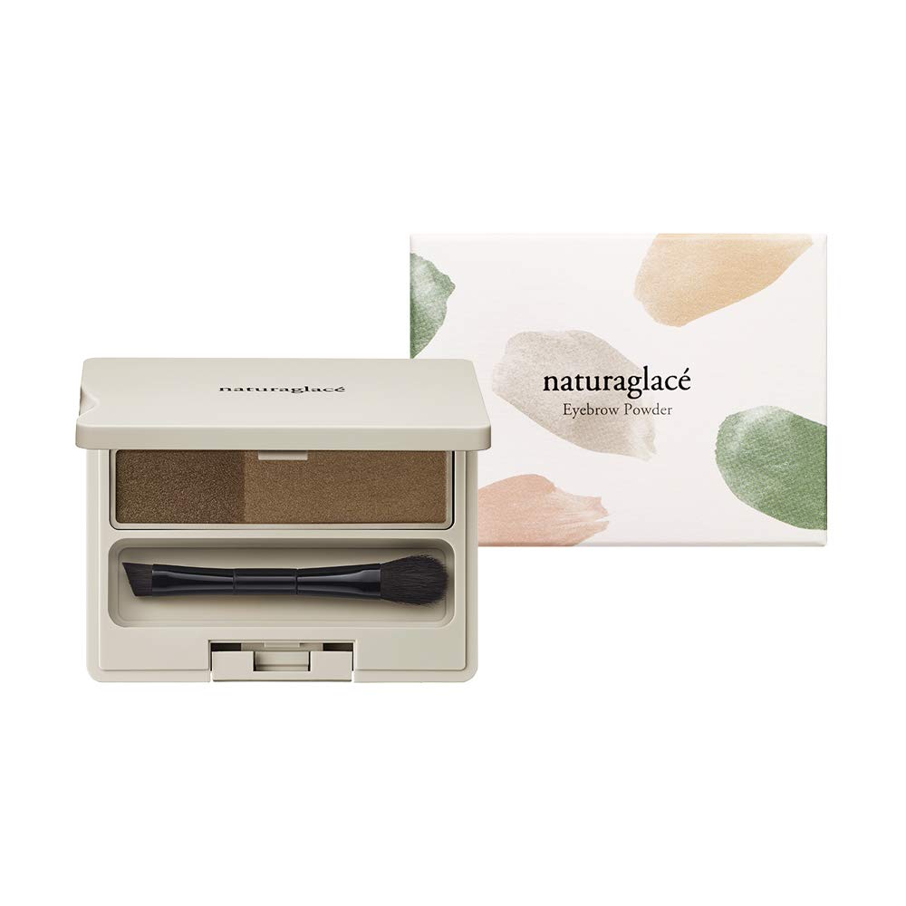Natural Glass Eyebrow Powder 02 with Brush (Medium Brown)