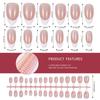 120/150pcs Nude French Almond Tips Press on Nails Pre-applied Tip Primer Soft Gel Tips 15 Sizes Short Extension Tip 17-24mm
