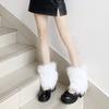 Pelz Unifarbene Japanischer Stil Socken Flauschige Beinwärmer Damen Knielange Socken Bekleidungszubehör