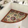Kitchen Carpet Water-absorbing Quick-drying Floor Mat Anti-slip Foot Mats Fan-shaped Diatom Mud American Home Decoration Rug