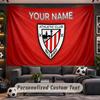 Athletic Bilbao FC Personalized Tapestry Support Custom Name, Wall Art Home Decoration