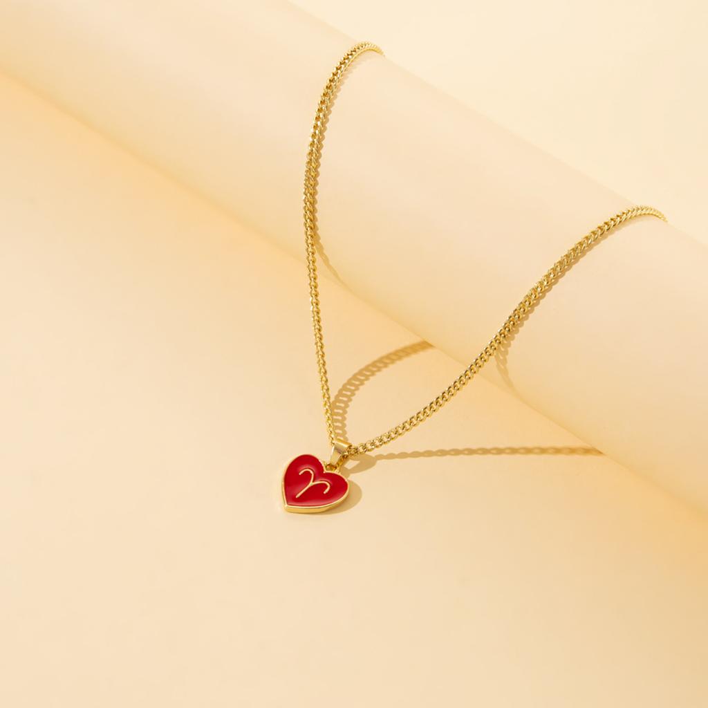 Contemporary Zodiac Heart Necklace With Layered Chain Perfect For Fashionable Women