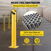 Safety Bollard 48"x5.5", Safety Barrier Bollard 5-1/2" OD 48" Height, Yellow Powder Coat Pipe Steel Safety Barrier, with 4 Free Anchor Bolts, for