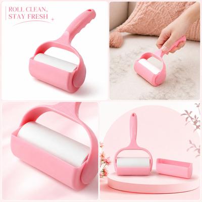 Lint Roller with Handle and Refill Paper Rolls Removable Sticky Paper Tape for Clothes Furniture Fabric Dust Hair Removal Tool 10cm Size
