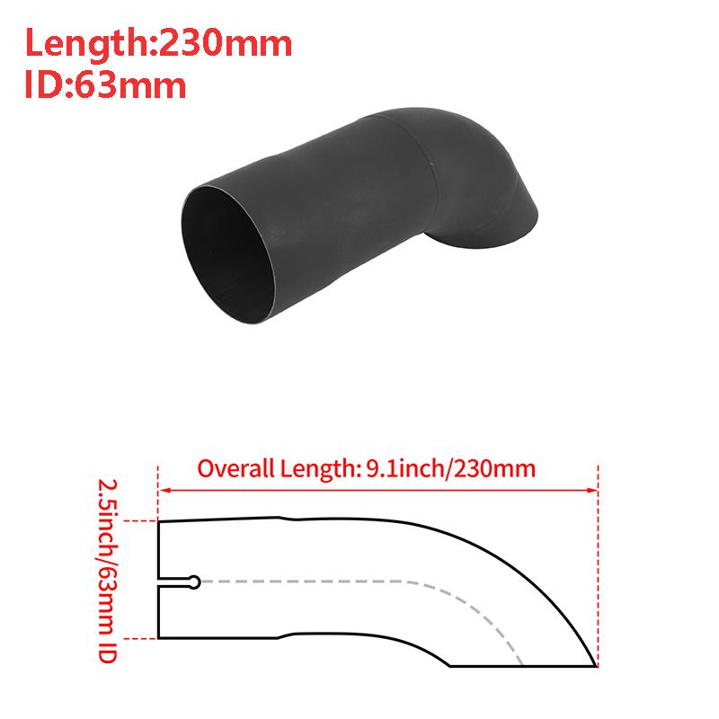 X Autohaux 51mm ID Inlet Turn Down Exhaust Tip T304 Stainless Steel Mandrel Bend Elbow Tube 230mm Length 125 Degree for Car
