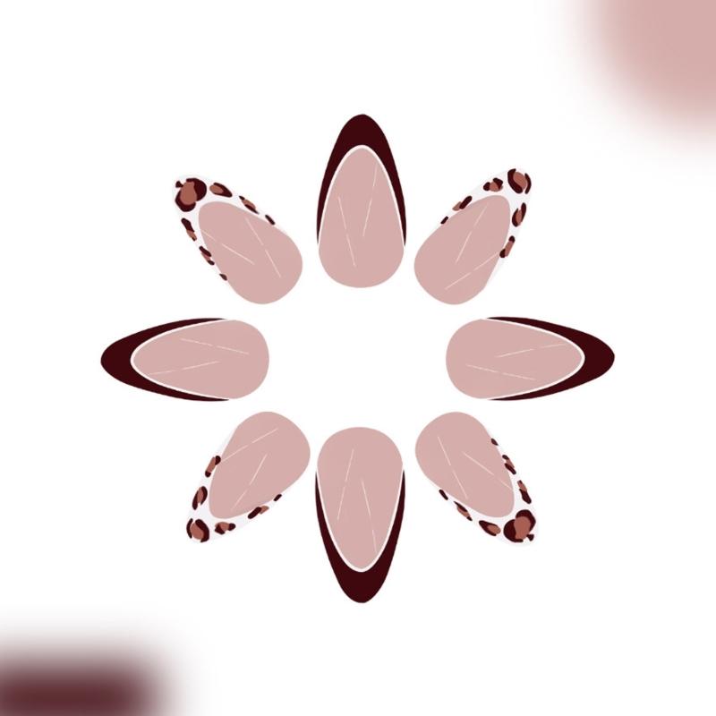 Aufdrücknagel Mandelform Falschnagel Glänzend Aufklebenagel Vollständige Abdeckung Falschnagel Klebt auf Nagel Künstlicher Acrylnagel