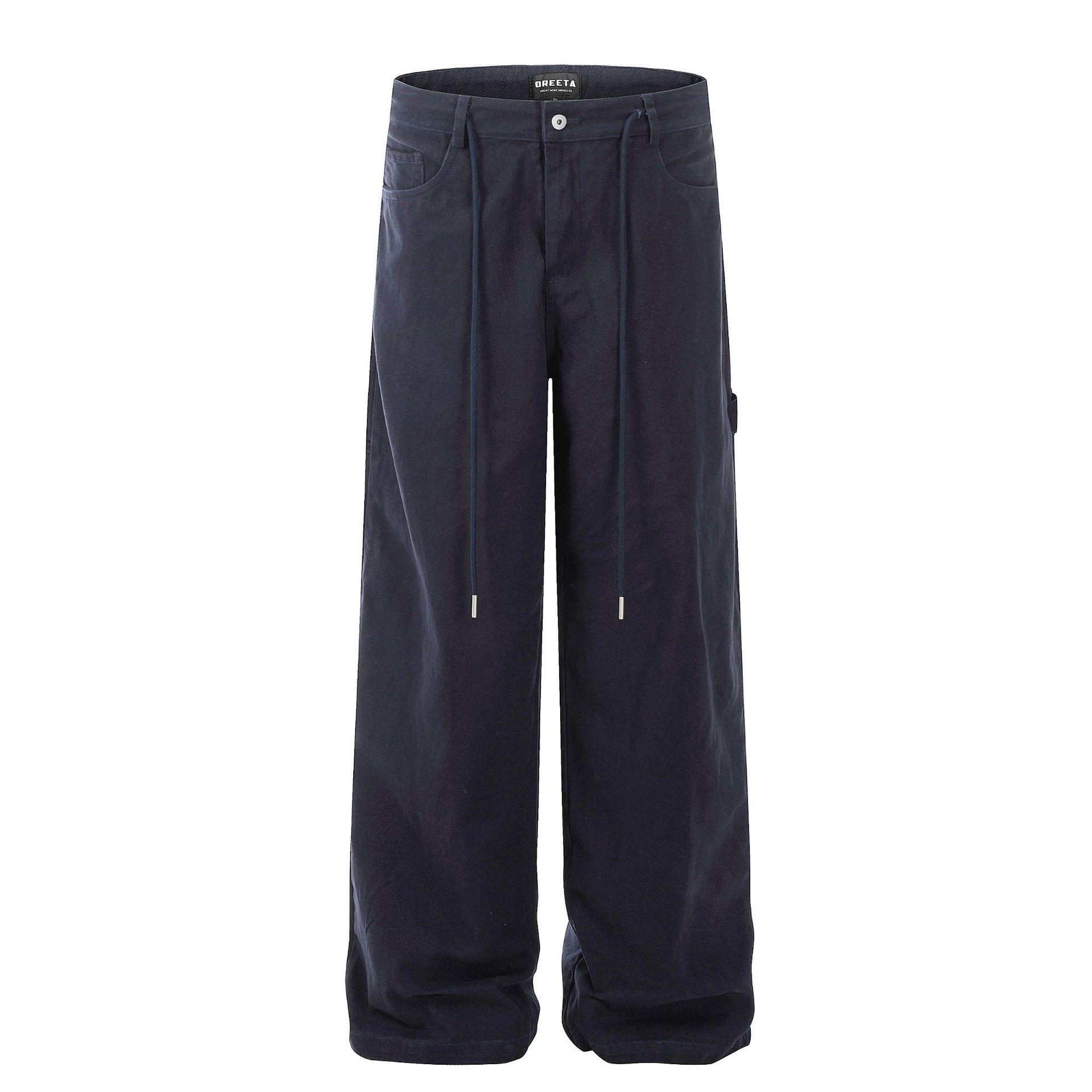 

OREETA Вышитые широкие ретро брюки карго с поясом XXL