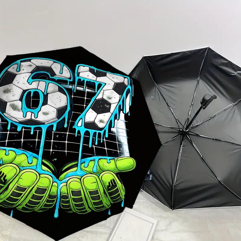 1PC Soccer Football Umbrella-8-Rib Reinforced, Automatic Open, Lightweight & Durable, Fashion Accessory for Outdoor, J0336