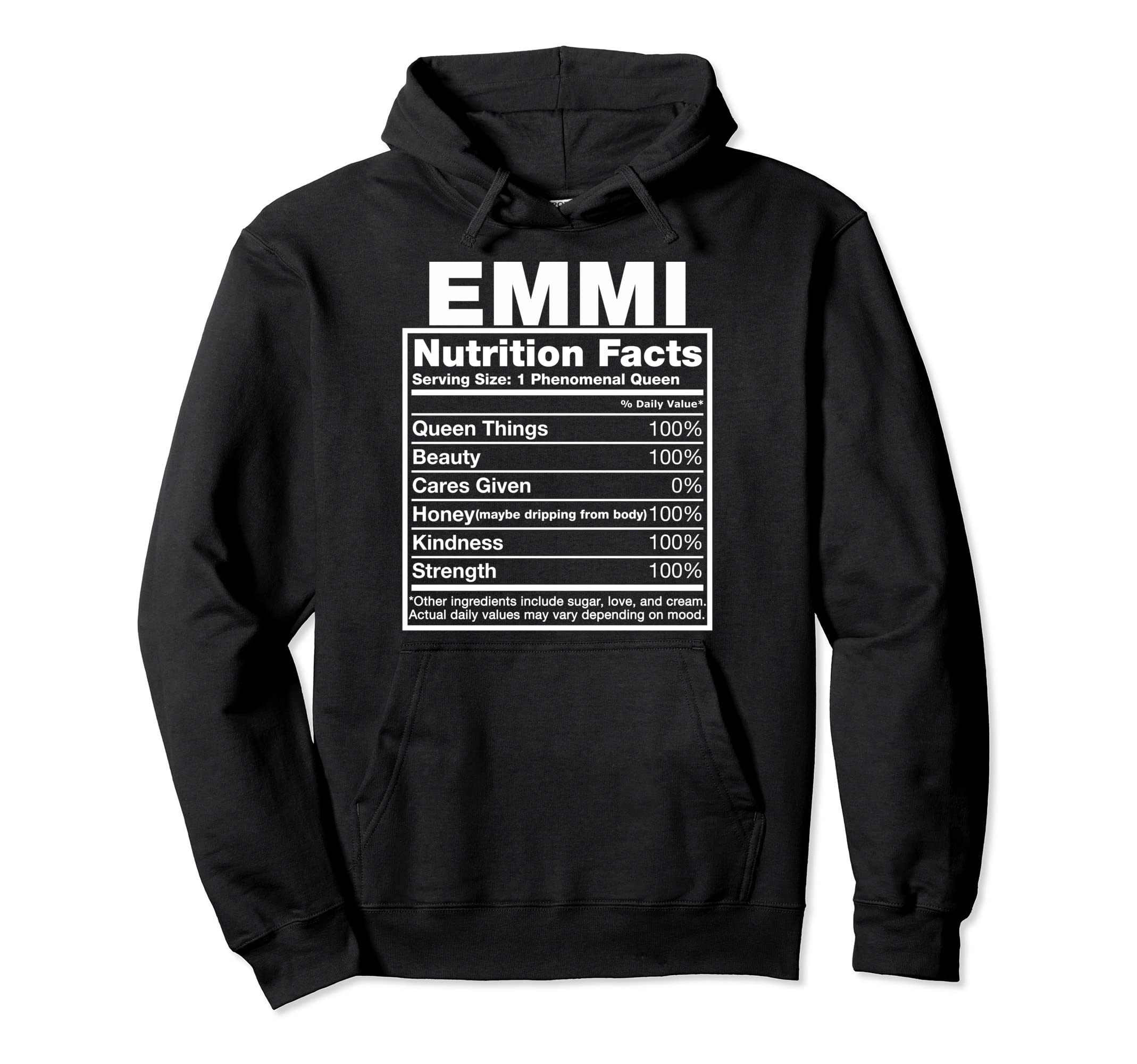 

Emmi Nutrition Facts Emmi Name Birthday Hoodie T-Shirt, Shirt, чёрный