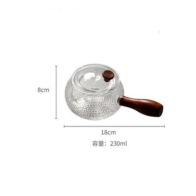 Japanische Teekanne aus gehämmertem Glas mit Seitengriff, hitzebeständig, klarer Tee-Einsatz mit Deckel, Kessel zum Kochen von Puer-Tee, Kaffeekanne