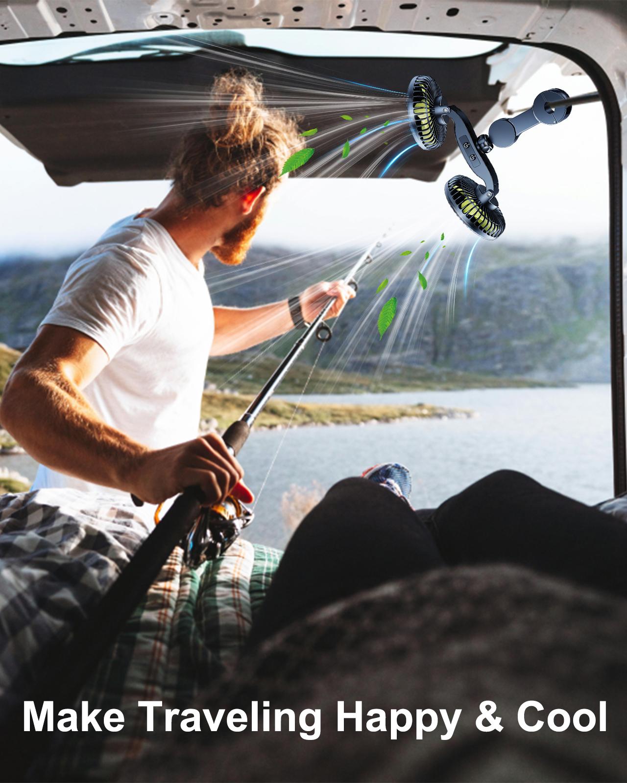 Летний автомобильный вентилятор охлаждения Hipacool с двумя головками — фото 7