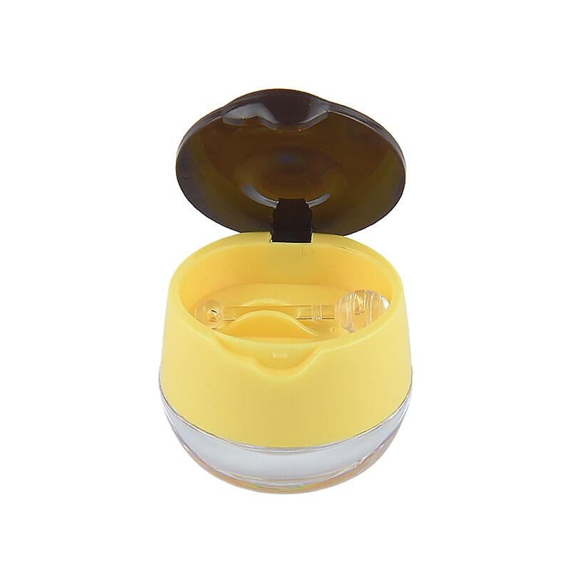 1 Stück gelbe Lippenfilmflasche, Lippenfilmbox mit Silikonlöffel, Lippenbalsam, leere Flasche, Körperpflegecreme, Maske, Verpackungsbehälter