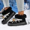 Fashion Bohemian Lace Up String Bead Snow Boots Women Winter Soft Faux Fur Warm Ankle Boots Woman Plus Size36-43 Platform Botas Mujer