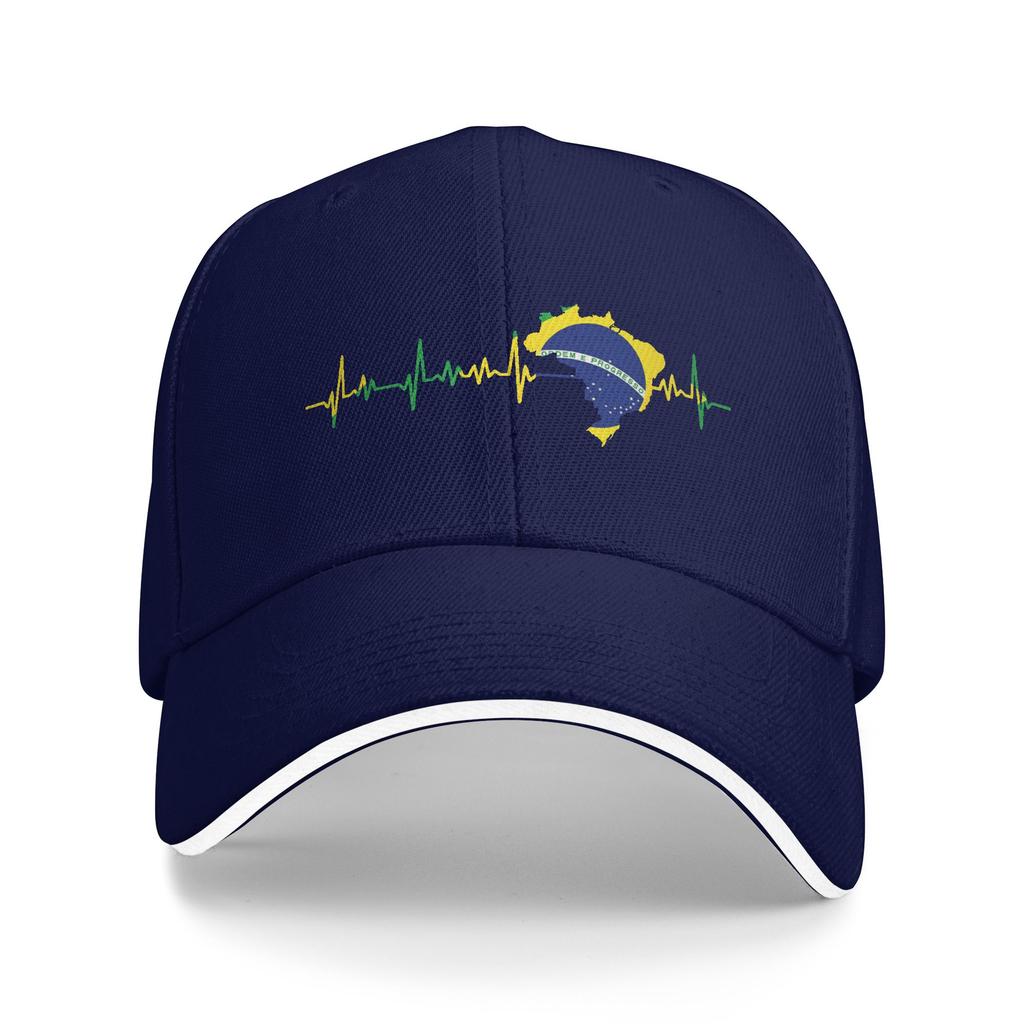 Unisex Brazil Flag Heartbeat Outdoor Hat Spring  Adjustable Cap New Baseball Cap Snapback Sunshade