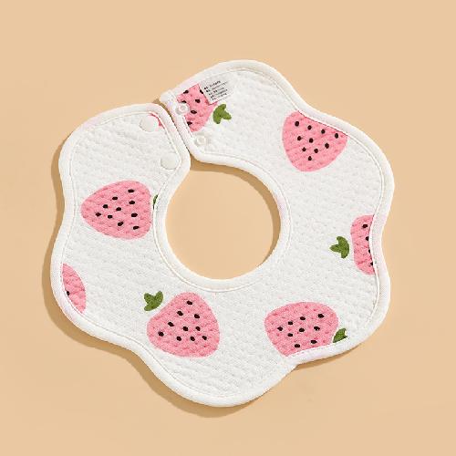 Ins Double-sided Cotton Waterproof Bib Crepe 360-degree Rotating Saliva Towel Children's Breathable Gauze Baby Bib