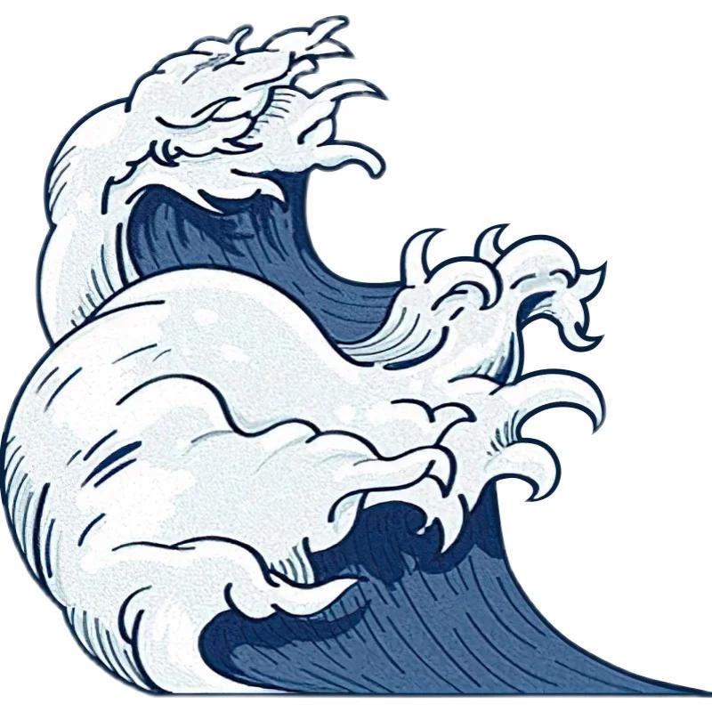 1 Adet JDM Deniz Dalgası Çıkartmaları Araba Çıkartmaları Otomobil Cam Tampon Bagaj Su Geçirmez Vinil Çıkartmalar Motosiklet Yakıt Deposu Dekorasyonu