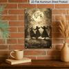 2D Flat, 1pc Vintage Witches Dancing Under Full Moon Aluminum Sign - Gothic Halloween Decor, 8*12 Inches, Suitable for Living Room Wall, Garden