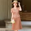 Paster V-Neck Faux Two-Piece Slimming Midi Dress