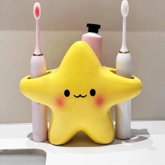 1/2Pcs Electric Toothbrush Holder with Anti-Slip Design Cartoon Star Shape Stable Placement Toothbrush Organizer Bathroom Accessory
