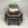 Hand Carved Hexagon Wood Base Teapot Stand Wooden Display Stand Display Base Rack  Living Room