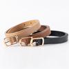 Women's Retro PU Leather Thin Black Belt - Fashionable, Versatile Decorative Waist Accessory for Jeans