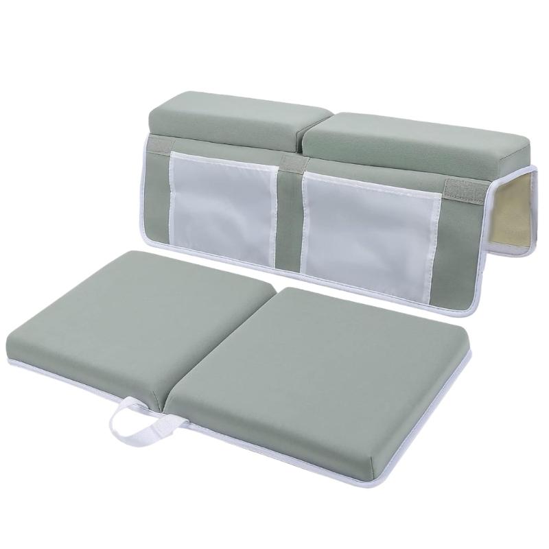 

Comfortable Baby Bath Kneeler Pad Not Slip Surfaces & Strong Polyester Portable Waterproof Kneeling Mats for Parents сірий колір/зелений