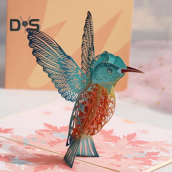 Hummingbird Birthday Card Handmade Pop-Up Bird Flower Card 3D Mother's Day Anniversary Valentine's Day Greeting Card for Women