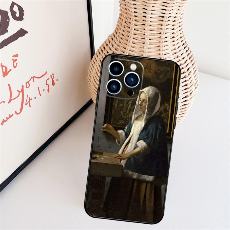 Johannes Vermeer Telefoonhoesje Voor iPhone 16 Pro Max 15 14 13 11 12 17 Pro Max mini 15 16 Plus 16e 17 Air Cover