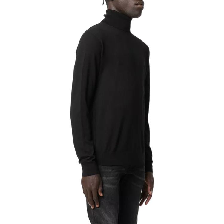 Armani Exchange Einfarbig Hoher Kragen Freizeit Pullover Pullover Herrenpullover Schwarz 8NZM3C-ZM8AZ-1200