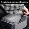 Arm Rest Cover For Car Plush Car Armrest Pad With 2-Storage Bag Center Console Cover Multi-functional Car Armrest Storage Cover