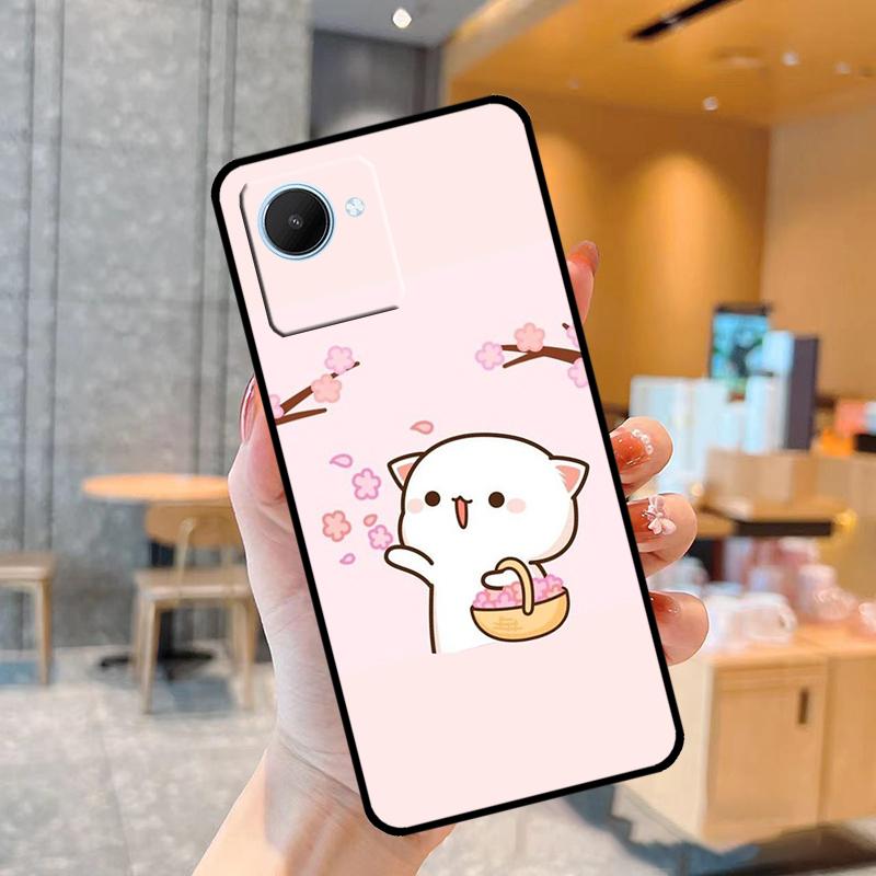 

Чехол Mochi Peach Cat для Realme C55 C33 C31 C35 C30 C11 C15 C25s C21Y GT Neo 5 3T 2T 8 9 10 11 Pro Plus Realme C25 C25s