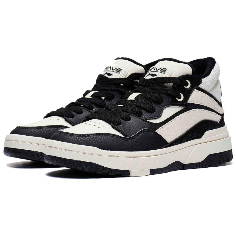 Li Ning We I Mid Fleece Versatile Comfortable Non-Slip Wear-Resistant Skate Shoes Women Skate Shoes Black AGCT226-2