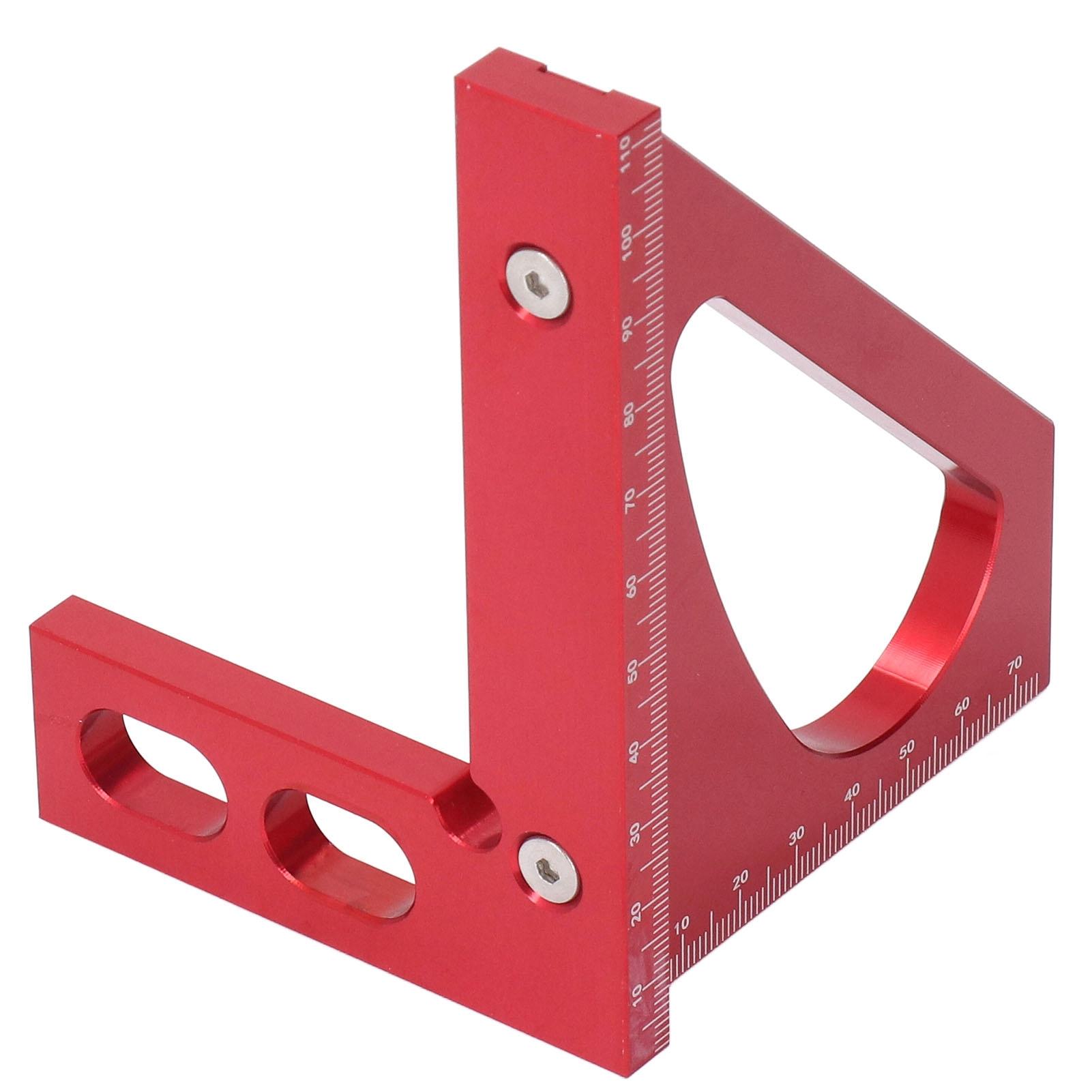 

3D линейка для резки под углом из алюминиевого сплава, профессиональная красная квадратная линейка на 45 градусов для деревообработки