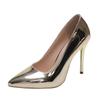 Fashion New Women Patent Leather Pumps 8cm 10cm High Heels Lady Stiletto Low Heels Wedding Bridal Mteallic Silver Gold Sparkly Shoes
