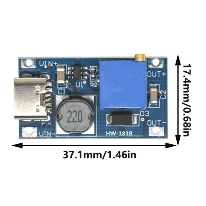 High Efficiency Micros/TYPE C DCBoost Converters Module 2A Output with USB Type C or Micros Interfaces 2V-24V Input