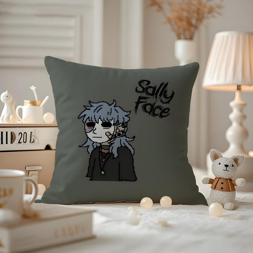 Funda de cojín Sally Face Estampada Funda de almohada Para Sala de estar Cubierta de cojín de sofá y Decoración de dormitorio