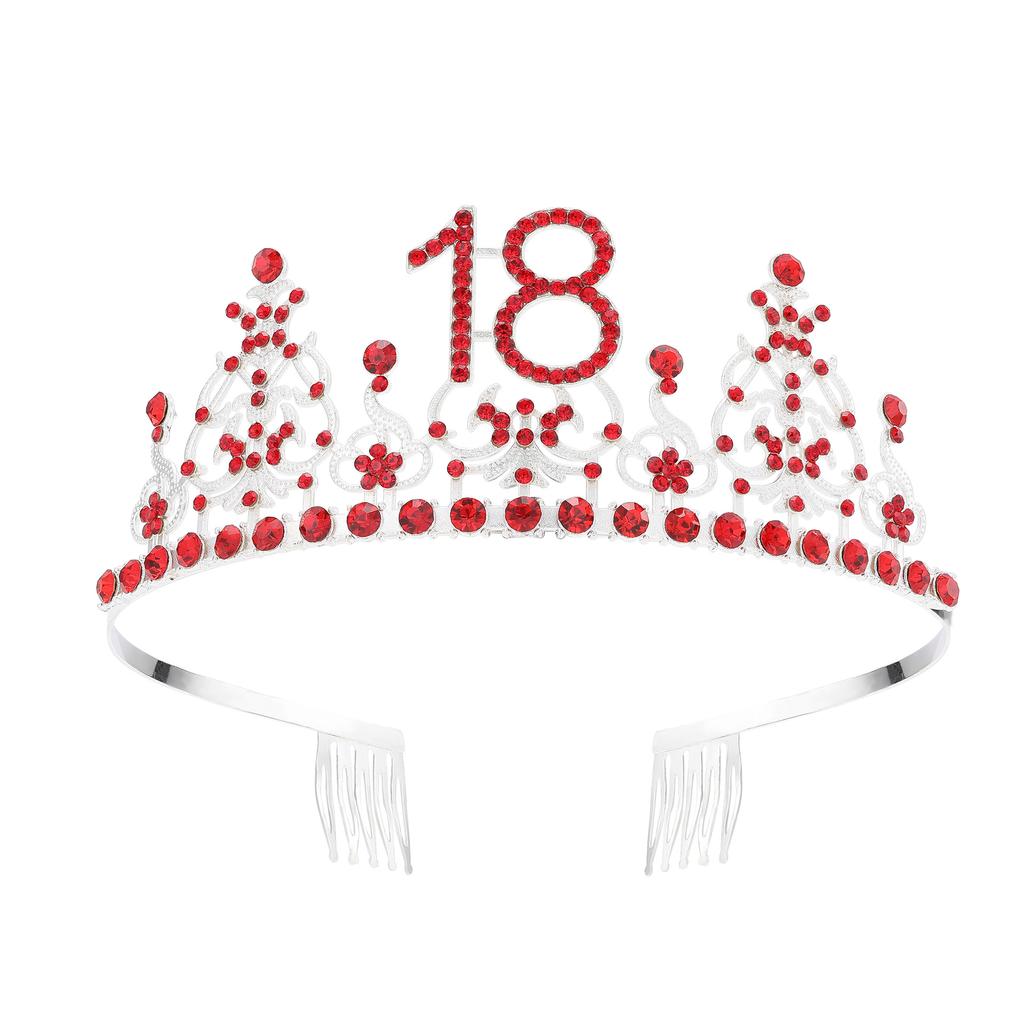 Fashion Alloy Digital Crown With Diamond Tiara 18Th Birthday Party Pearl Alloy Headband