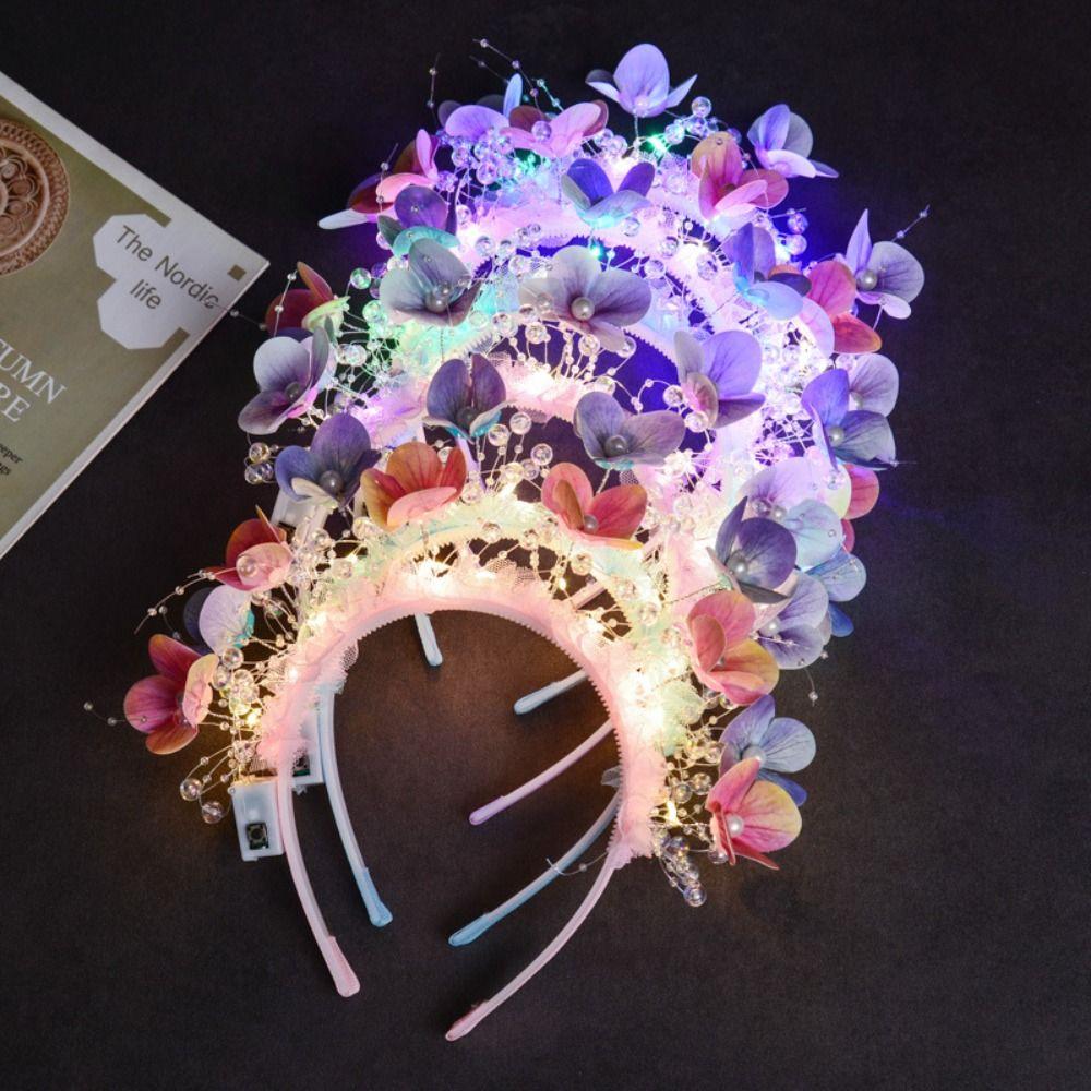 Butterfly Decoration LED Light-Up Hairband Sweet Flower Headband Birthday Party